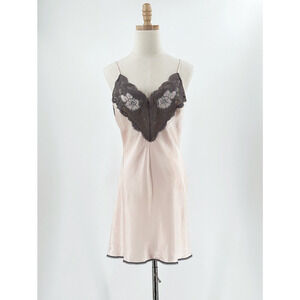 VTG Wendy Ann Satin/Lace Lingerie Mini Slip Small Coquette Feminine Dainty Pink